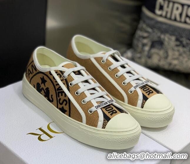 Durable Dior Walk'n'Dior Sneakers in Embroidered Cotton Beige 226012