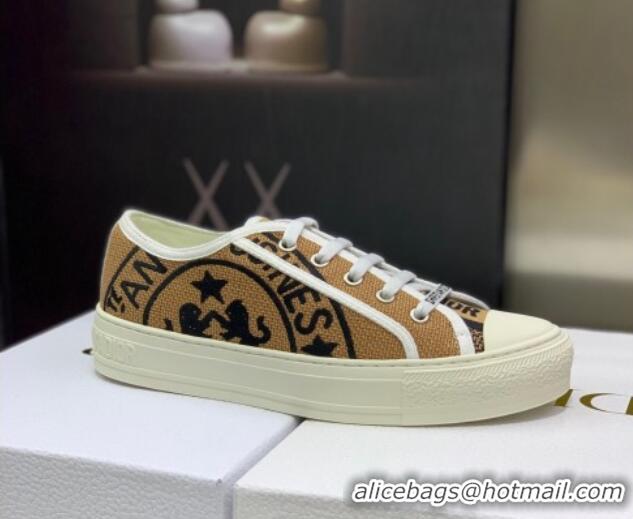 Durable Dior Walk'n'Dior Sneakers in Embroidered Cotton Beige 226012