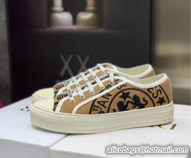 Durable Dior Walk'n'Dior Sneakers in Embroidered Cotton Beige 226012