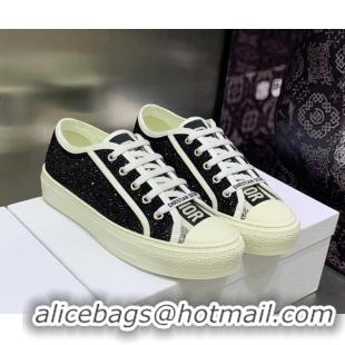 Popular Style Dior Walk'n'Dior Sneakers in Embroidered Cotton Black 226013