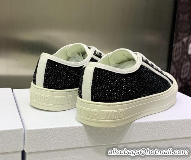 Popular Style Dior Walk'n'Dior Sneakers in Embroidered Cotton Black 226013