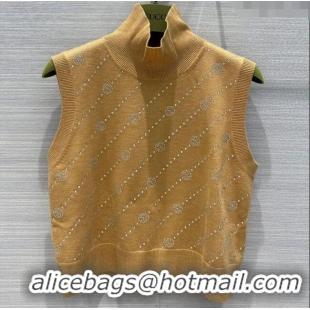 ​Fashion Discount Gucci Crystal Knit Vest G032729 Brown 2024