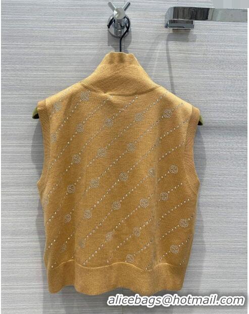 ​Fashion Discount Gucci Crystal Knit Vest G032729 Brown 2024