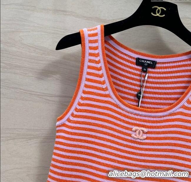 ​Unique Grade Chanel Wool Vest CH032805 Orange/Purple 2024