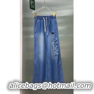 Reasonable Price Prada Denim Pants P032739 Blue 2024