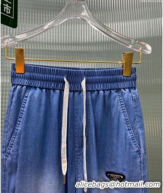 Reasonable Price Prada Denim Pants P032739 Blue 2024