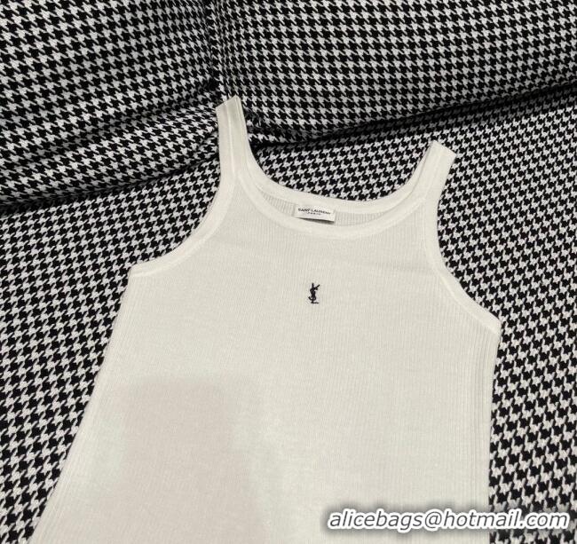 ​Famous Brand Saint Laurent Knit Vest S032738 White 2024