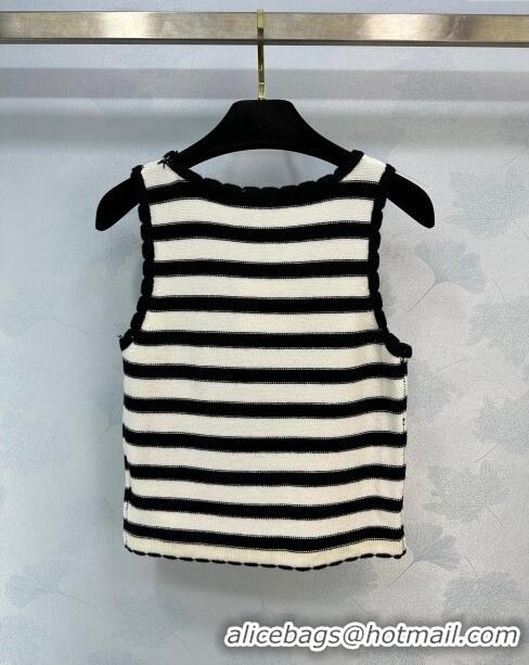 Celine Wool Vest C032803 White/Black 2024