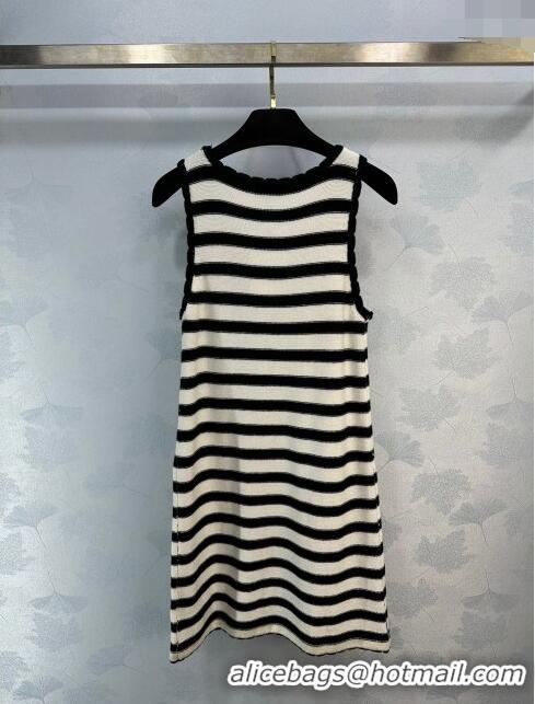 Best Quality Celine Wool Dress C032804 White/Black 2024