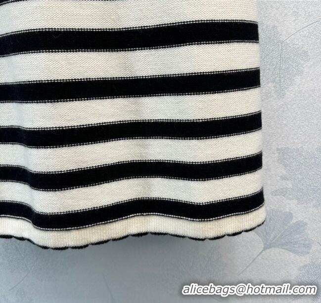 Best Quality Celine Wool Dress C032804 White/Black 2024