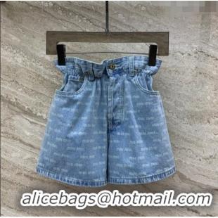 Traditional Discount Miu Miu Denim Shorts M032814 Blue 2024 