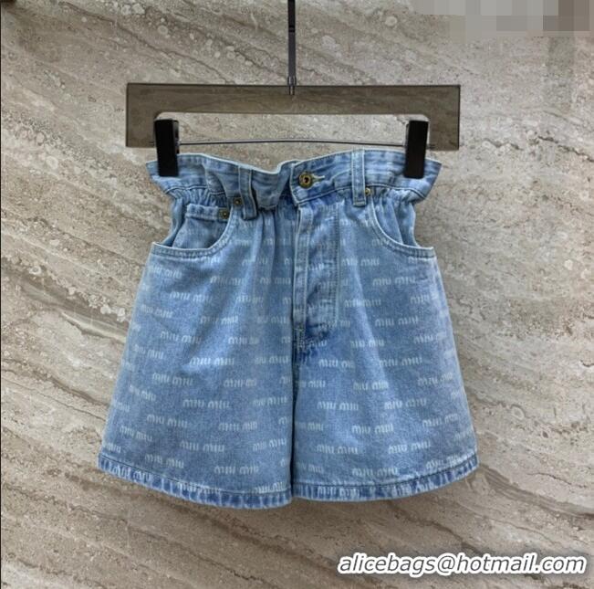 Traditional Discount Miu Miu Denim Shorts M032814 Blue 2024 