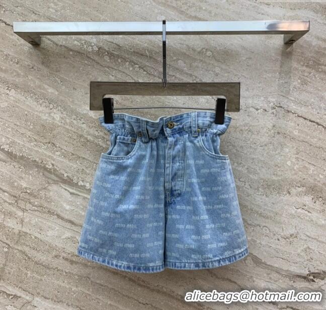 Traditional Discount Miu Miu Denim Shorts M032814 Blue 2024 