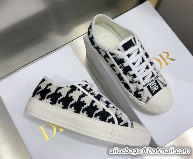 Popular Style Dior Walk'n'Dior Sneakers in Houndstooth Embroidered Cotton White/Black 226018