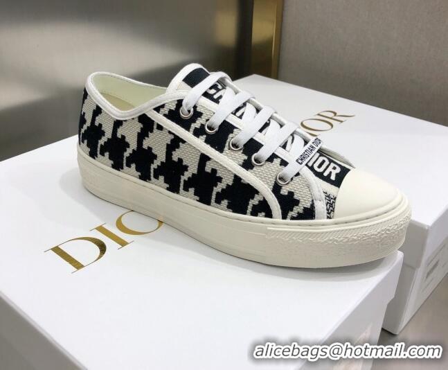 Popular Style Dior Walk'n'Dior Sneakers in Houndstooth Embroidered Cotton White/Black 226018