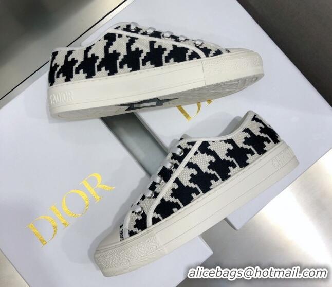 Popular Style Dior Walk'n'Dior Sneakers in Houndstooth Embroidered Cotton White/Black 226018