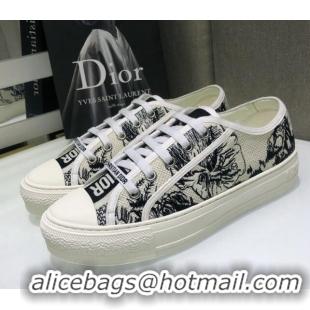 Perfect Dior Walk'n'Dior Sneakers in Embroidered Cotton Black/White 226023