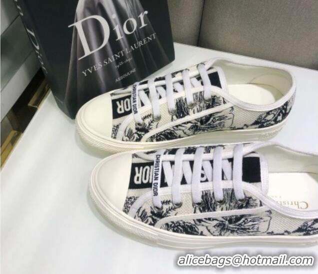 Perfect Dior Walk'n'Dior Sneakers in Embroidered Cotton Black/White 226023