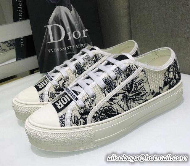 Perfect Dior Walk'n'Dior Sneakers in Embroidered Cotton Black/White 226023