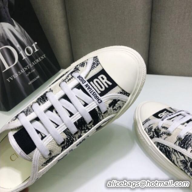 Perfect Dior Walk'n'Dior Sneakers in Embroidered Cotton Black/White 226023