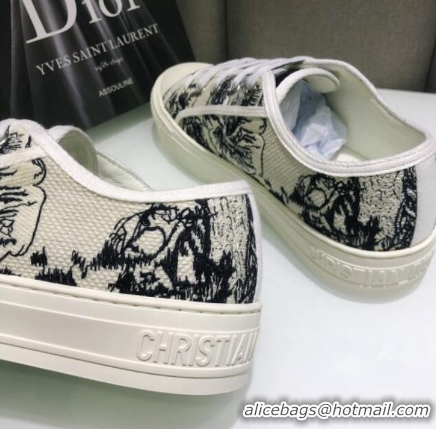 Perfect Dior Walk'n'Dior Sneakers in Embroidered Cotton Black/White 226023