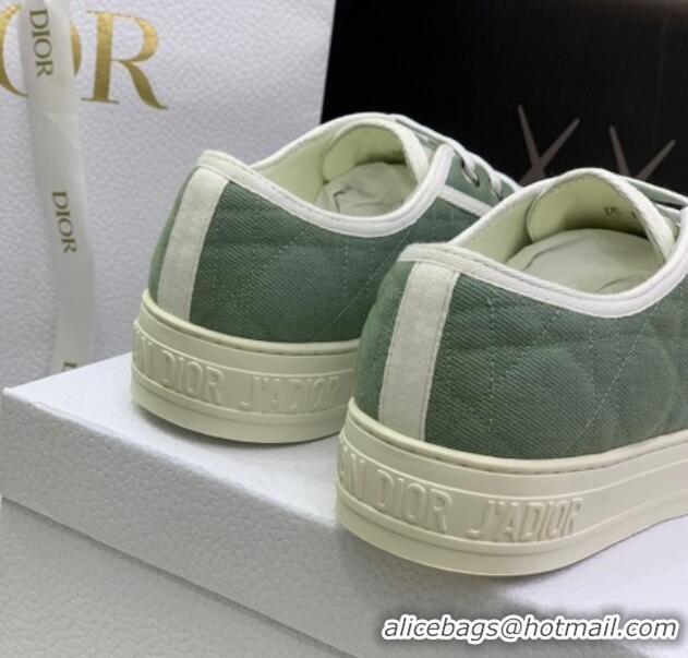 Good Product Dior Walk'n'Dior Sneakers in Cannage Cotton Green 226014