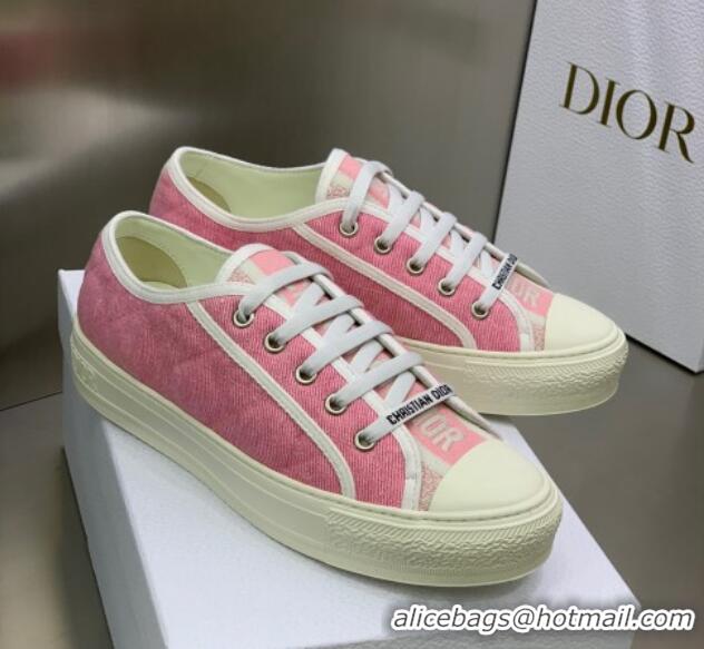 Top Design Dior Walk'n'Dior Sneakers in Cannage Cotton Pink 226015