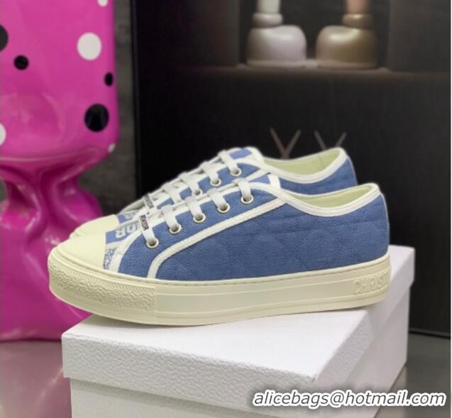 Hot Style Dior Walk'n'Dior Sneakers in Cannage Cotton Blue 226016