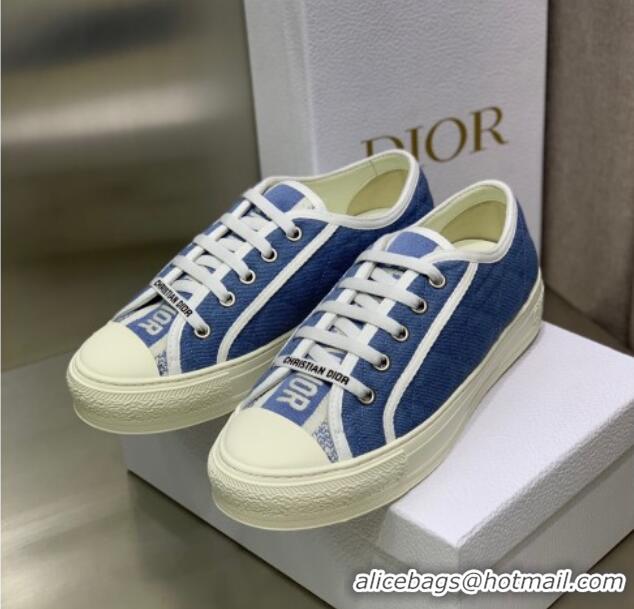 Hot Style Dior Walk'n'Dior Sneakers in Cannage Cotton Blue 226016