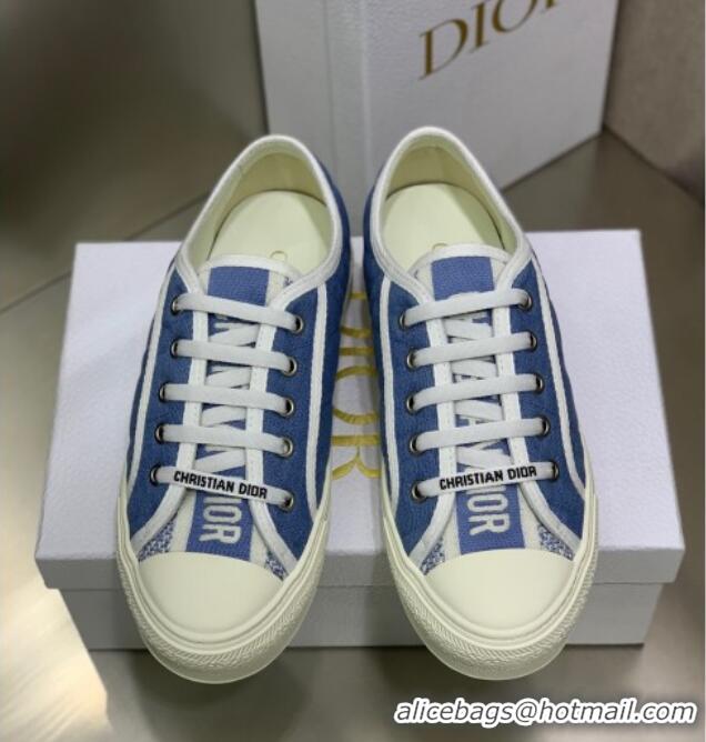 Hot Style Dior Walk'n'Dior Sneakers in Cannage Cotton Blue 226016