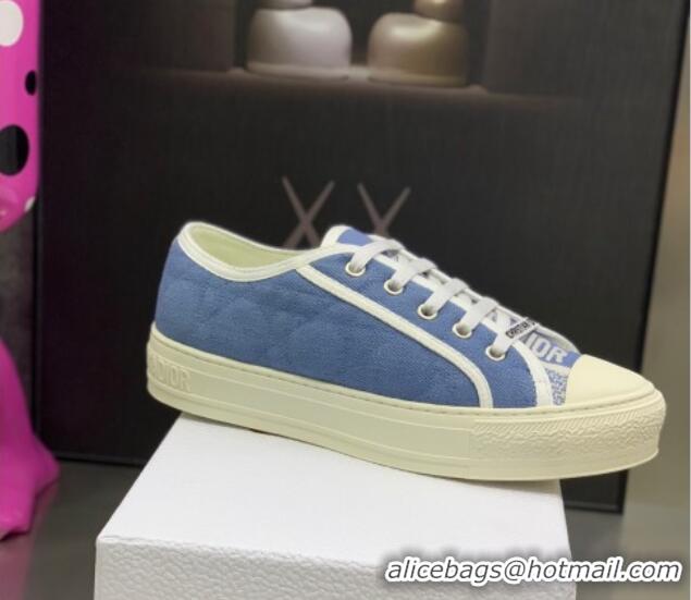 Hot Style Dior Walk'n'Dior Sneakers in Cannage Cotton Blue 226016