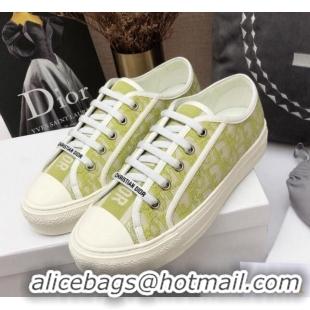 Cheap Price Dior Walk'n'Dior Sneakers in Oblique Embroidered Cotton Neon Green 226024