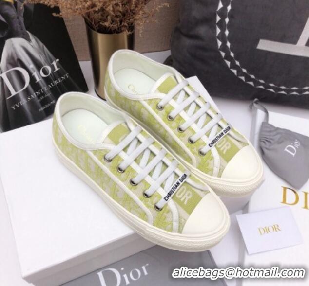 Cheap Price Dior Walk'n'Dior Sneakers in Oblique Embroidered Cotton Neon Green 226024