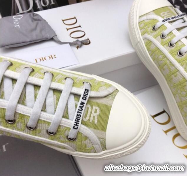 Cheap Price Dior Walk'n'Dior Sneakers in Oblique Embroidered Cotton Neon Green 226024