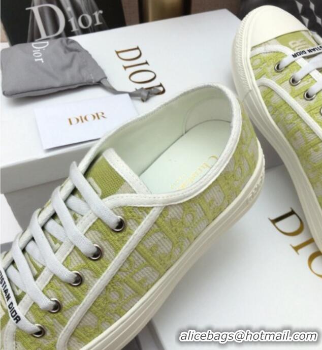 Cheap Price Dior Walk'n'Dior Sneakers in Oblique Embroidered Cotton Neon Green 226024