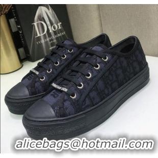 Good Quality Dior Walk'n'Dior Sneakers in Oblique Embroidered Cotton Black 226025