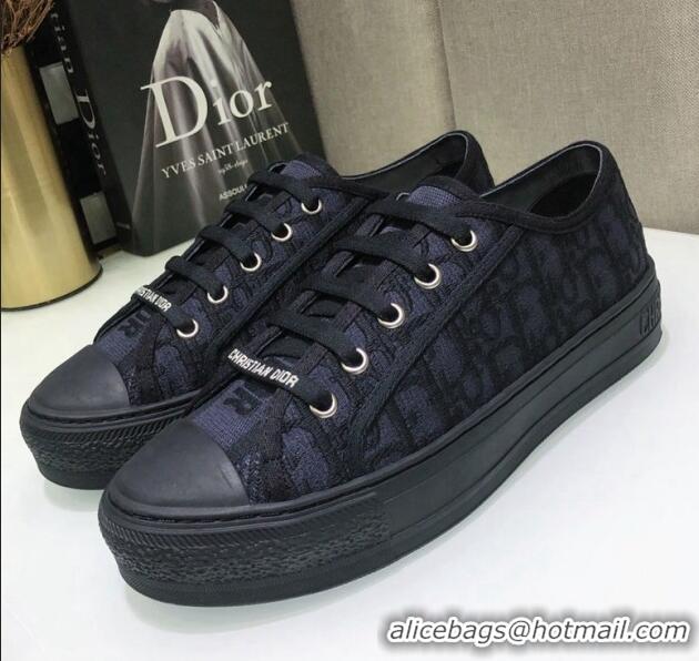 Good Quality Dior Walk'n'Dior Sneakers in Oblique Embroidered Cotton Black 226025