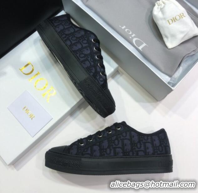 Good Quality Dior Walk'n'Dior Sneakers in Oblique Embroidered Cotton Black 226025