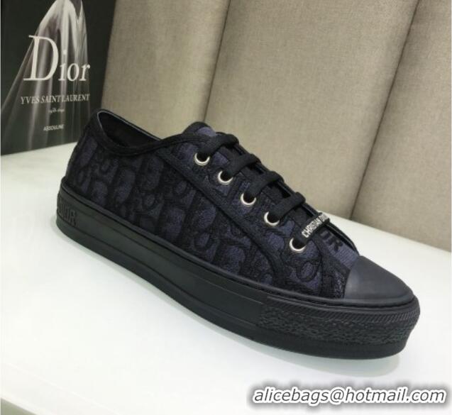 Good Quality Dior Walk'n'Dior Sneakers in Oblique Embroidered Cotton Black 226025