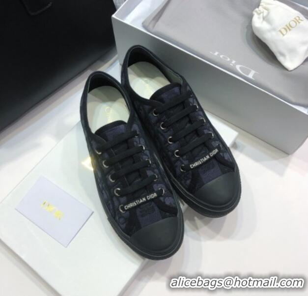 Good Quality Dior Walk'n'Dior Sneakers in Oblique Embroidered Cotton Black 226025