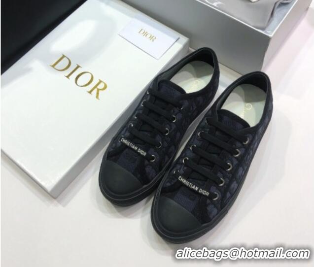 Good Quality Dior Walk'n'Dior Sneakers in Oblique Embroidered Cotton Black 226025