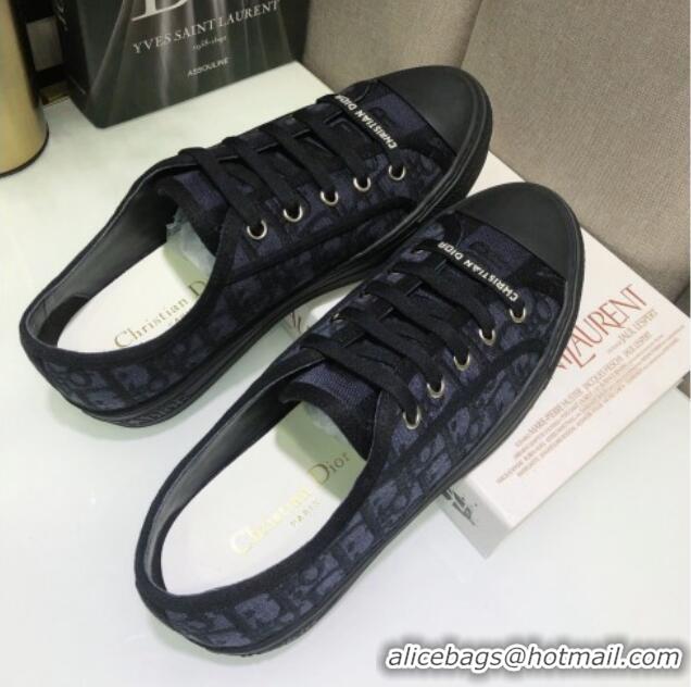 Good Quality Dior Walk'n'Dior Sneakers in Oblique Embroidered Cotton Black 226025