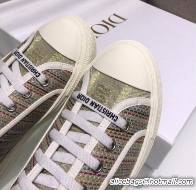 Best Product Dior Walk'n'Dior Sneakers in Stripes Embroidered Cotton 226029