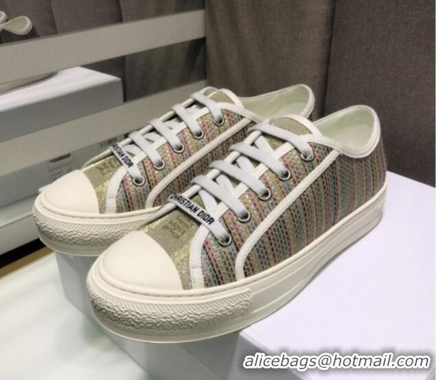 Best Product Dior Walk'n'Dior Sneakers in Stripes Embroidered Cotton 226029