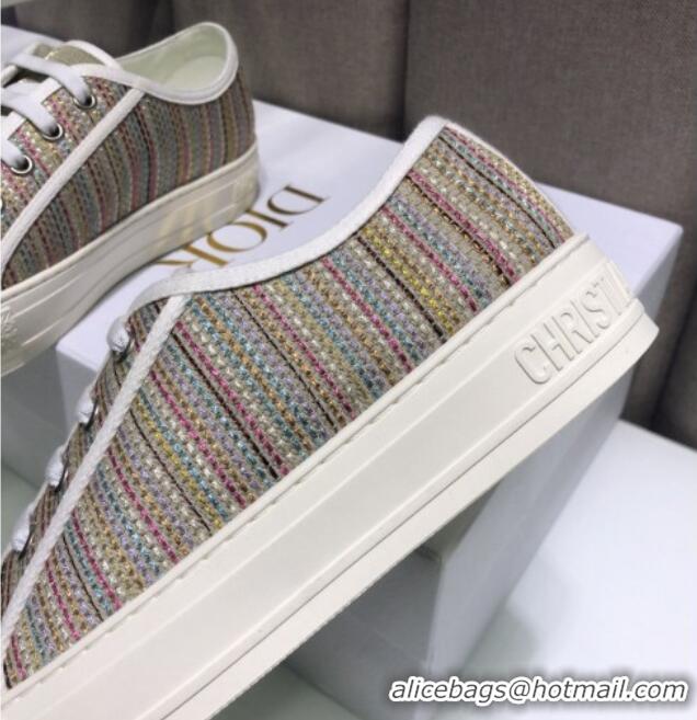 Best Product Dior Walk'n'Dior Sneakers in Stripes Embroidered Cotton 226029