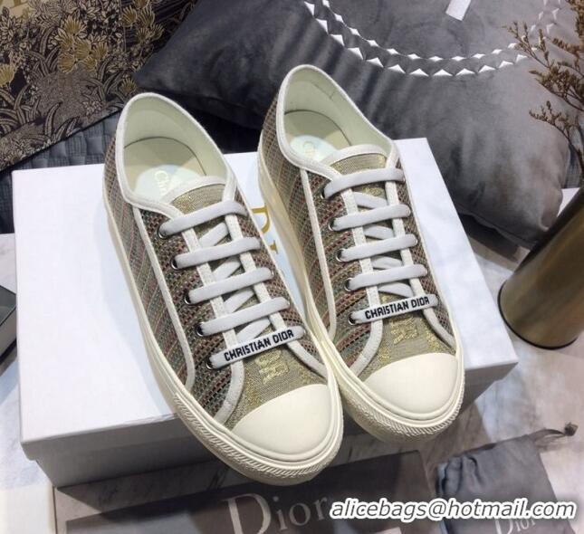 Best Product Dior Walk'n'Dior Sneakers in Stripes Embroidered Cotton 226029