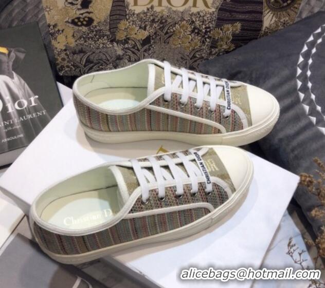 Best Product Dior Walk'n'Dior Sneakers in Stripes Embroidered Cotton 226029