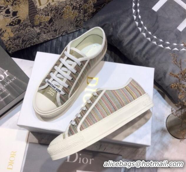 Best Product Dior Walk'n'Dior Sneakers in Stripes Embroidered Cotton 226029