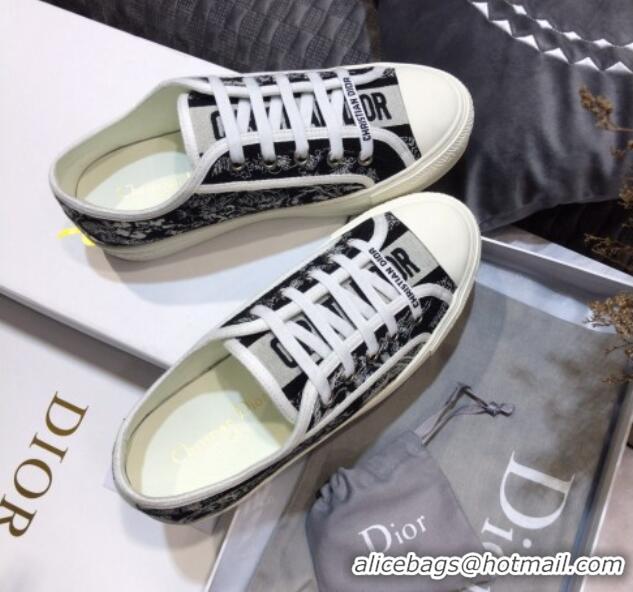 Trendy Design Dior Walk'n'Dior Sneakers in Embroidered Cotton Black/White 226030