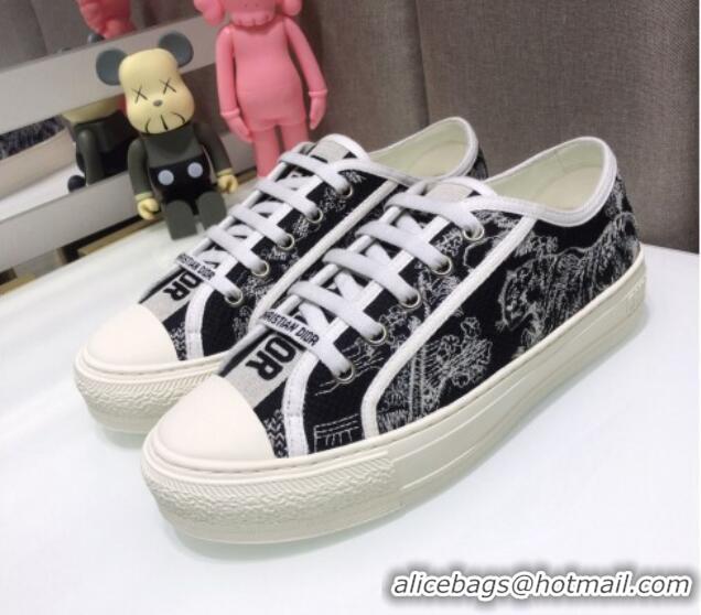 Trendy Design Dior Walk'n'Dior Sneakers in Embroidered Cotton Black/White 226030